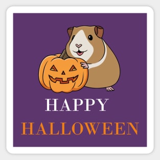 Happy Halloween Guinea Pig (White Typo) Sticker